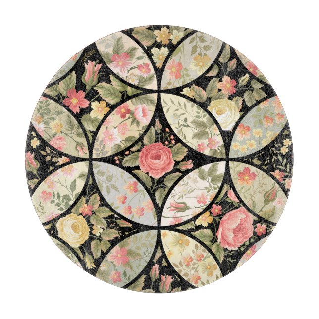 Blommigt Patchwork Vintage Seamless Mönster (Framsidan)