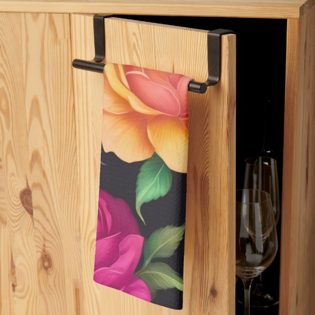 Blommigt Patern Ro Kitchen Towels Kökshandduk (Thirds Fold)