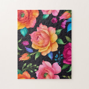 Blommigt Patern Ro Puzzle Pussel