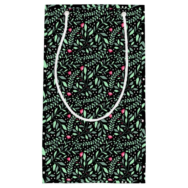 Blommigt pattern.05.FR.pink och Lgreen black BG (Framsidan)