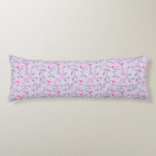 Blommigt pattern.05.FR.pink och Lgreen LPink BG Kroppskudde