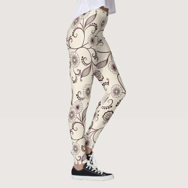 Blommigt Patterned Leggings (Höger)
