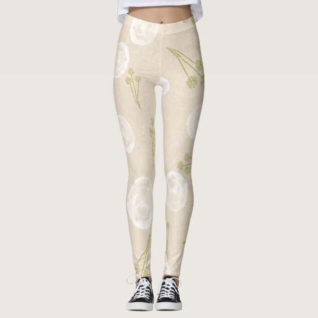 Blommigt Patterned Leggings (Framsida)
