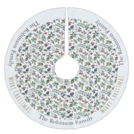 Blommigt Patternt Rustic Farmhouse Anpassningsbar  Julgransmatta Borstad Polyester