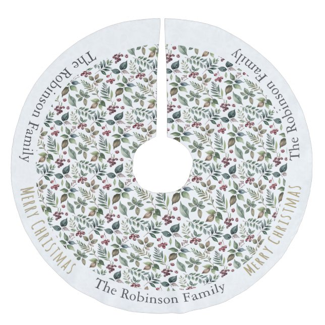 Blommigt Patternt Rustic Farmhouse Anpassningsbar  Julgransmatta Borstad Polyester (Framsidan)