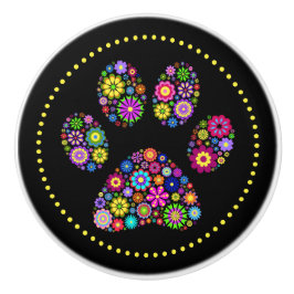 Blommigt Paw Skriv ut keramisk låda Knopp