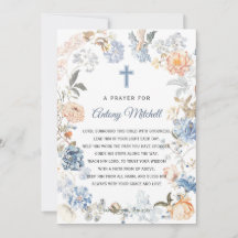 Blommigt Peach Blue Baptism Prayer