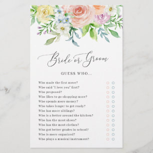 Blommigt Peach Bride eller Groom Möhippa Game