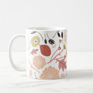 Blommigt Peach-Grönt för botaniskt blandad persiko Kaffemugg