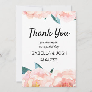 Blommigt Peach Peony - tackkort Tack Kort