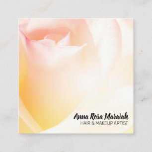 ~* Blommigt Peach Ro Flower Rosa Affärskort Fyrkantigt Visitkort