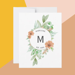 "Blommigt Peach"-utformning - gratulationskort för Julkort