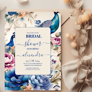 Blommigt Peacock Chinoiserie Möhippa Inbjudningar