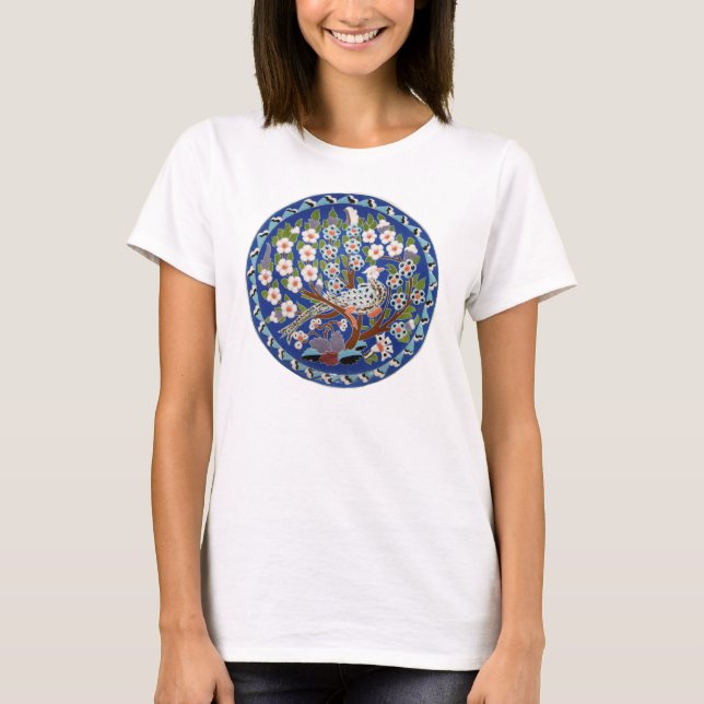 Blommigt Peafowl Tee Shirt (Framsida)