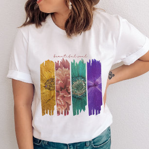 Blommigt Pensellager T-Shirt