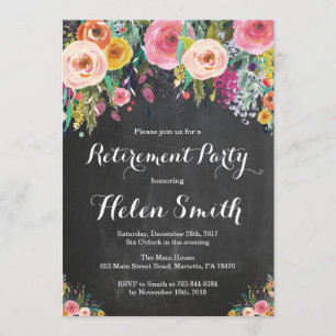Blommigt Pension-partiinbjudningskartong Inbjudningar