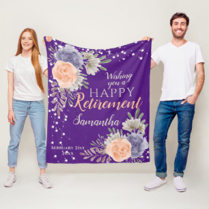 Blommigt Pension Peony Ro Lila Fleecefilt