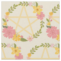 Blommigt Pentacles Cheeky Witch® Fabric