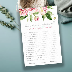 Blommigt Peony hur bra du känner till Bride Game