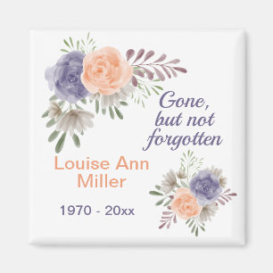 Blommigt Peony Memorial Borta men inte glömd Magnet