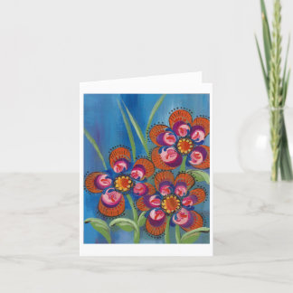Blommigt People Art Notecard Anteckningskort