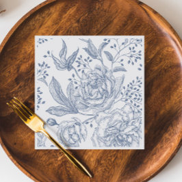 Blommigt Periwinkle Elegant Blue Bröllop Pappersservett