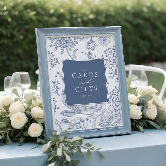 Blommigt Periwinkle Elegant bröllop Cards Gifts Si Poster (Skapare uppladdad)