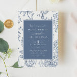 Blommigt Periwinkle Elegant bröllop Inbjudningar<br><div class="desc">Inbjudan till blommigt Periwinkle Elegant bröllop</div>