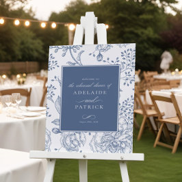 Blommigt Periwinkle Elegant Rehearsal Dinner Sign Poster