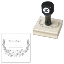 Blommigt Personal Bibliotek Bok Frimärke