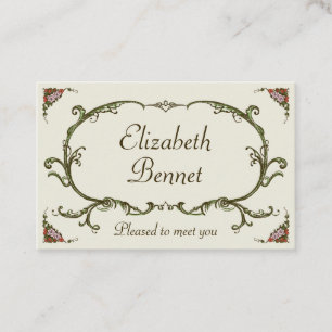 Blommigt Personal Vintage Victorian Visitkort