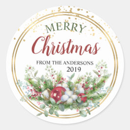 Blommigt personlig etiketter för julklistermärken