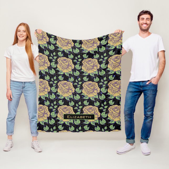 Blommigt: personlig för stor bloom- för mönster ut fleecefilt (På plats)