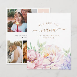 Blommigt Personlig Fotokort för Nana Julkort