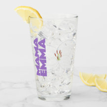 Blommigt Personlig Glass Kopp med Lily Design