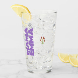 Blommigt Personlig Glass Kopp med Lily Design