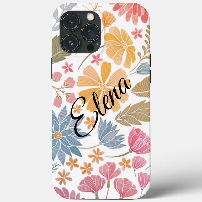 BLOMMIGT PERSONLIG IPHONE CASE . Bästa gåva till h (Baksida)