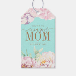 Blommigt Personlig Mors dag-kort Presentetikett