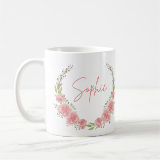 Blommigt Personlig Namn Mugg