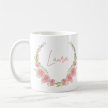 Blommigt Personlig Namn Mugg