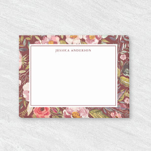Blommigt Personlig Namn Post-it Block