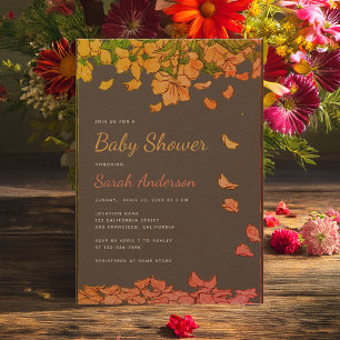 Blommigt Petals Baby i Bloom Rustic för babyskor Inbjudningar