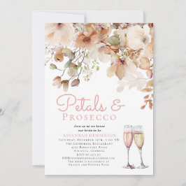 Blommigt Petals och Möhippan Bubly Prosecco Inbjudningar