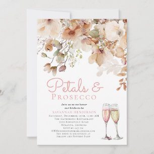 Blommigt Petals och Möhippan Bubly Prosecco Inbjudningar