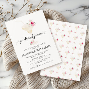 Blommigt Petals och Prosecco Möhippa Inbjudningar