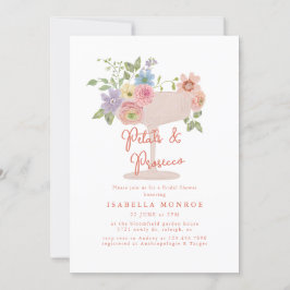 Blommigt Petals och Prosecco Möhippa Inbjudningar