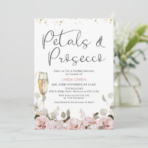 Blommigt Petals och Prosecco-Möhippan Inbjudningar