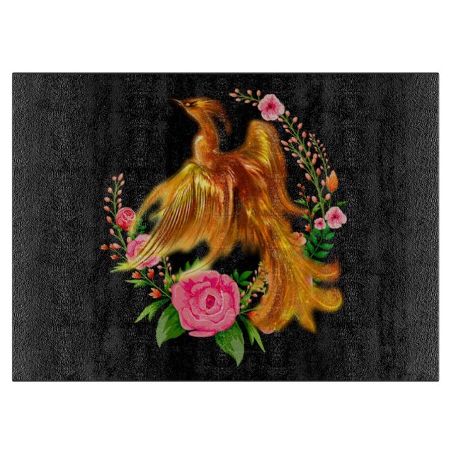 Blommigt Phoenix stiger från Fantasy i Fiery Ashes (Framsidan)