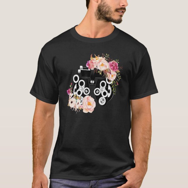 Blommigt Phoropter Optometrist Öga Anatomy Ofthalm T Shirt (Framsida)