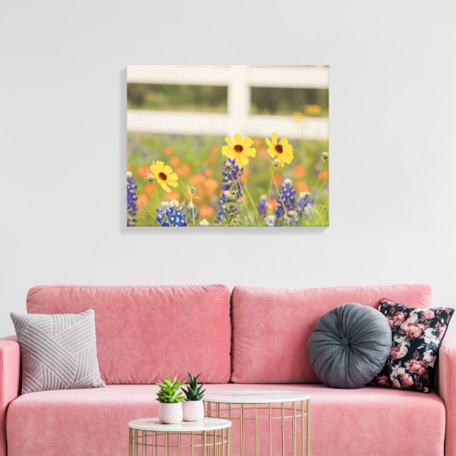 Blommigt Photo Decor från Texas Backe Land Canvastryck (Insitu (Vardagsrum))